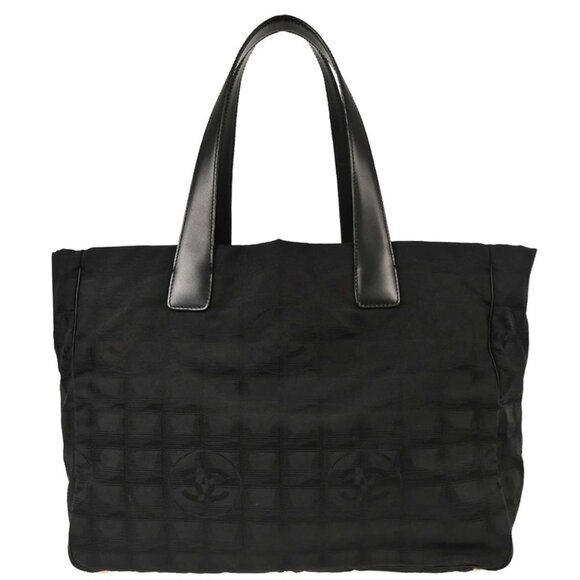 Chanel Black Jacquard Nylon Travel Line Tote Handbag 115945 - Picture 1 of 9